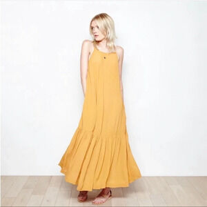 Anthropologie The Odells Oro Maletto Swingy Ruffled Maxi Dress